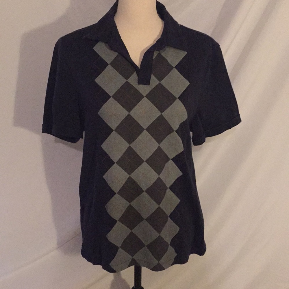 Women’s Banana Republic Argyle Cotton Polo Large